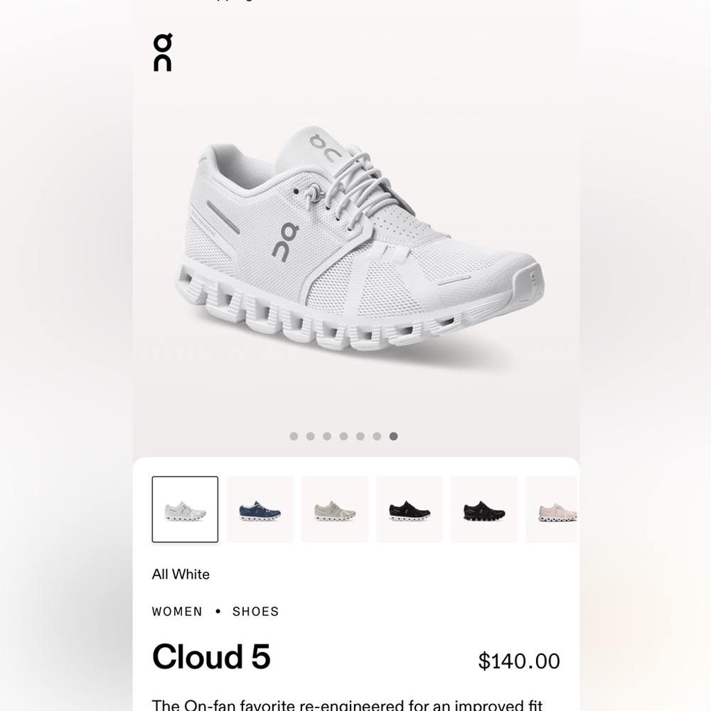 On cloud running shoes